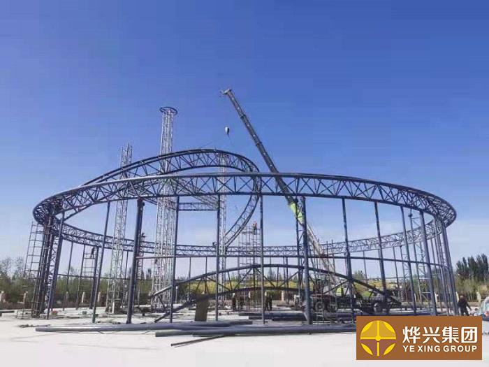 918博天堂-新疆喀什马戏团膜结构表演馆建设中